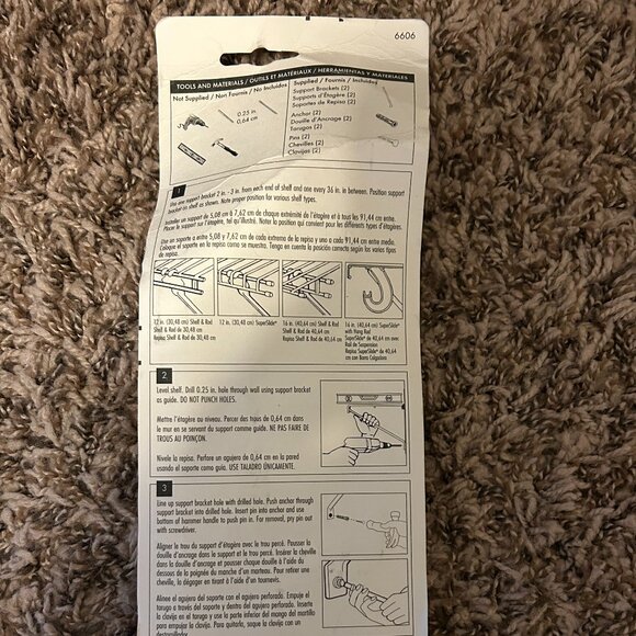 2 ClosetMaid 6606 White 12" Support Brackets Anchors Pins Closet Pantry Laundry - Picture 6 of 10